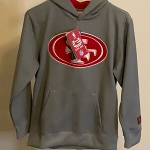 NFL SF 49ERS Gray and Red Youth Hoodie